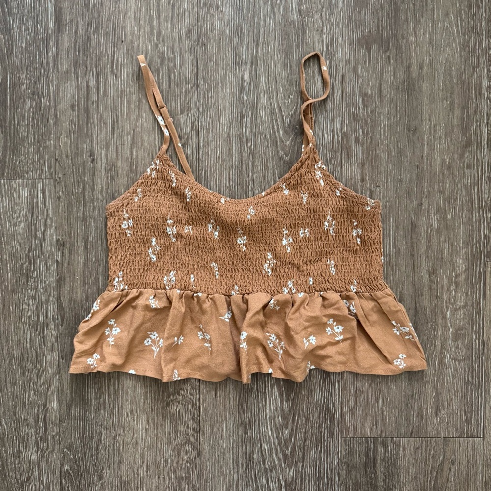 Pacsun Floral orange Women's flowy crop Top